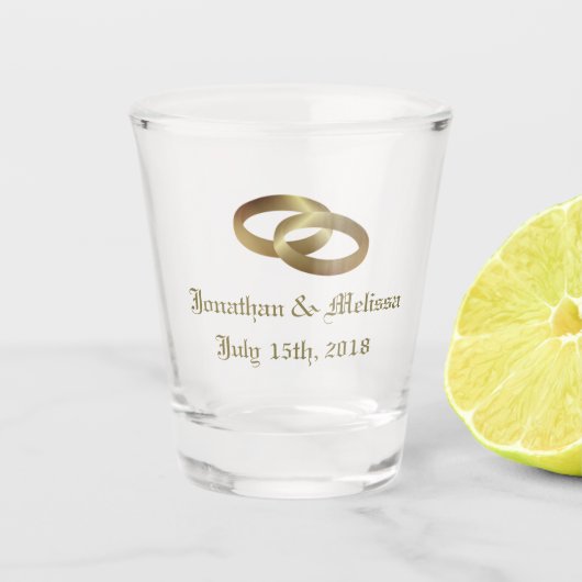 Gepersonaliseerde bruiloft Keepsake Shot Glass Glas (Voorkant)