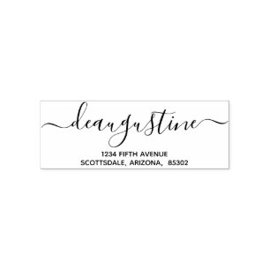 Gepersonaliseerde bruiloft Kerstmis etc Retouradre Zelfinktende Stempel