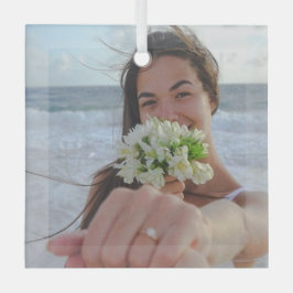 Gepersonaliseerde bruiloft, Kerstmis koppels Glas Ornament