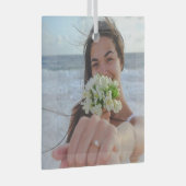 Gepersonaliseerde bruiloft, Kerstmis koppels Glas Ornament (Voorkant Rechts)