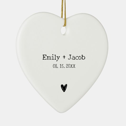 Gepersonaliseerde bruiloft koppels getrouwd Verlov Keramisch Ornament (Rechts)