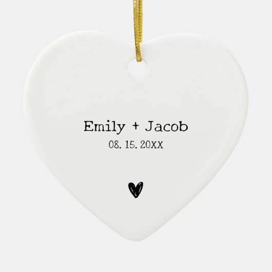 Gepersonaliseerde bruiloft koppels getrouwd Verlov Keramisch Ornament (Voorkant)