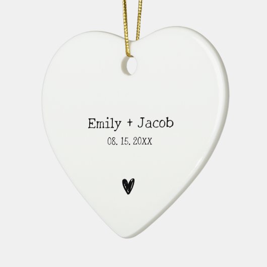 Gepersonaliseerde bruiloft koppels getrouwd Verlov Keramisch Ornament (Links)