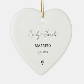 Gepersonaliseerde bruiloft koppels Verloving Getro Keramisch Ornament (Rechts)