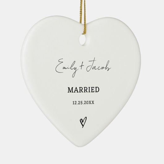 Gepersonaliseerde bruiloft koppels Verloving Getro Keramisch Ornament (Rechts)