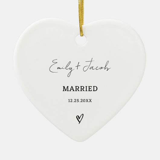 Gepersonaliseerde bruiloft koppels Verloving Getro Keramisch Ornament (Voorkant)