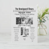 Gepersonaliseerde bruiloft krantenprogramma save the date (Staand voorkant)