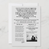 Gepersonaliseerde bruiloft krantenprogramma save the date (Achterkant)