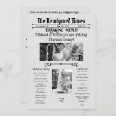 Gepersonaliseerde bruiloft krantenprogramma save the date (Voorkant / Achterkant)