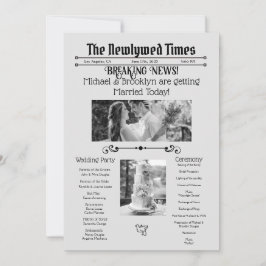 Gepersonaliseerde bruiloft krantenprogramma save the date