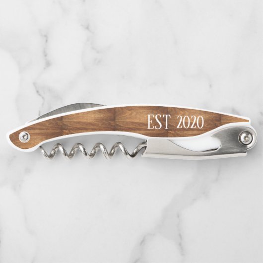 gepersonaliseerde bruiloft kurkentrekker MET HOUTK (Achterkant)