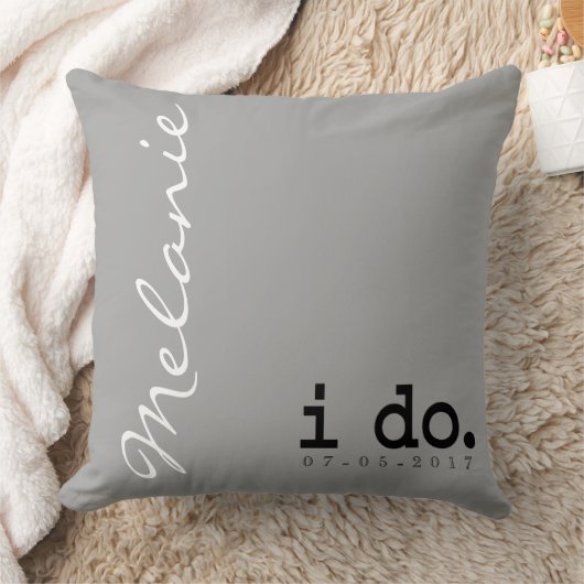 Gepersonaliseerde bruiloft kussen - Ik doe. Ik ook (Deken)