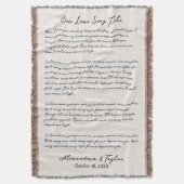 Gepersonaliseerde bruiloft lied Lyric Blanket Deken (Voorkant Verticaal)