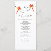 Gepersonaliseerde bruiloft menu Kaarten rode libel (Voorkant)