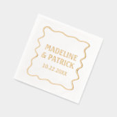 Gepersonaliseerde bruiloft Modern Wavy Border Part Folie Servetten (Links)