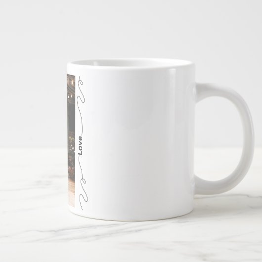 Gepersonaliseerde bruiloft Mok met bloeiende liefd (Rechts)