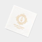 Gepersonaliseerde bruiloft Monogram Art Deco Lijst Folie Servetten (Links)