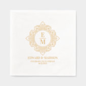 Gepersonaliseerde bruiloft Monogram Art Deco Lijst Folie Servetten (Voorkant)