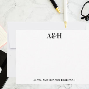 Gepersonaliseerde bruiloft monogram briefpapier El Bedankkaart