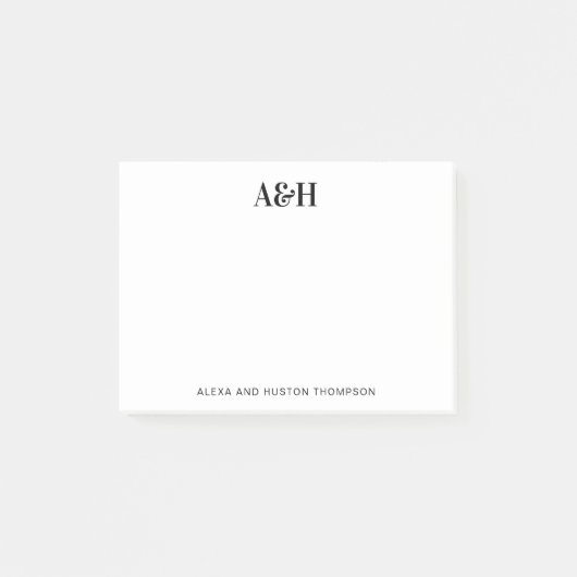 Gepersonaliseerde bruiloft monogram briefpapier El Post-it® Notes (Voorkant)
