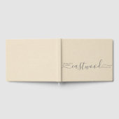 Gepersonaliseerde bruiloft monogram crème faux lin gastenboek (Volledig)