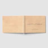 Gepersonaliseerde bruiloft Monogram Faux Cream Lea Gastenboek (Volledig)