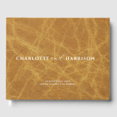 Gepersonaliseerde bruiloft Monogram Faux Leather C Gastenboek (Voorkant)