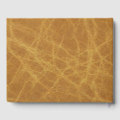 Gepersonaliseerde bruiloft Monogram Faux Leather C Gastenboek (Achterkant)