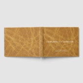 Gepersonaliseerde bruiloft Monogram Faux Leather C Gastenboek (Volledig)