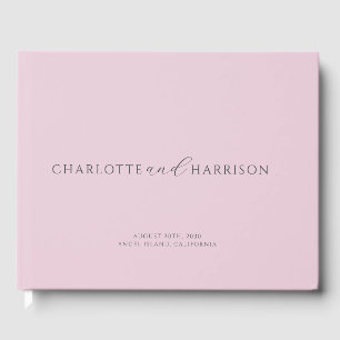 Gepersonaliseerde bruiloft monogram roze gastenboek