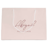 Gepersonaliseerde Bruiloft Naam Gift Paper Bag Groot Cadeauzakje (Voorkant)