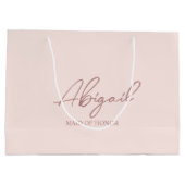 Gepersonaliseerde Bruiloft Naam Gift Paper Bag Groot Cadeauzakje (Achterkant)