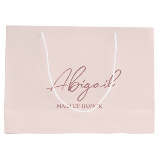 Gepersonaliseerde Bruiloft Naam Gift Paper Bag Groot Cadeauzakje (Achterkant)