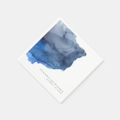 Gepersonaliseerde bruiloft Navy Indigo Abstract Mo Servet (Hoek)