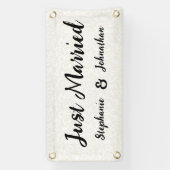 Gepersonaliseerde bruiloft net getrouwd auto\truck spandoek (Verticaal)