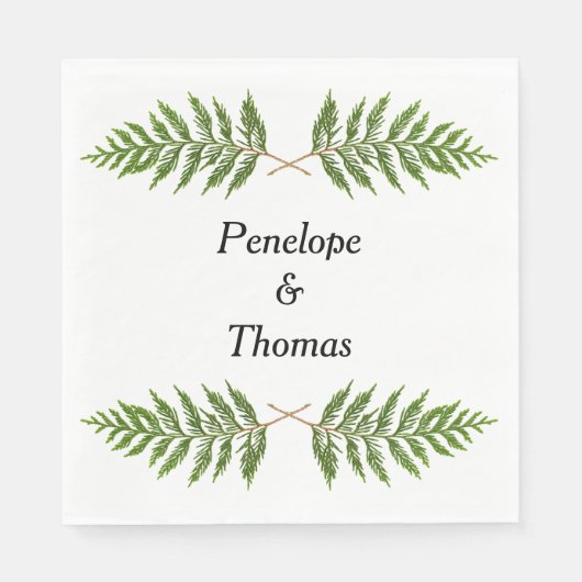 Gepersonaliseerde bruiloft of douche servetten bul (Voorkant)