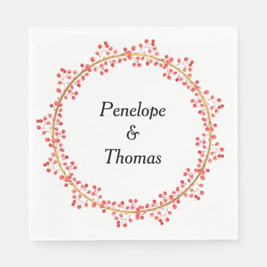 Gepersonaliseerde bruiloft of douche servetten bul (Voorkant)