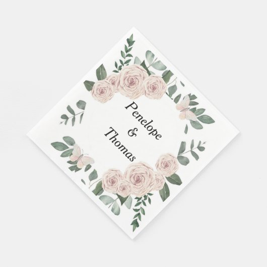 Gepersonaliseerde bruiloft of douche servetten bul (Hoek)