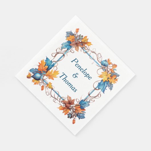 Gepersonaliseerde bruiloft of douche servetten bul (Hoek)