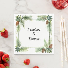 Gepersonaliseerde bruiloft of douche servetten bul