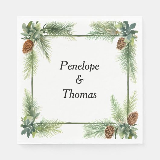 Gepersonaliseerde bruiloft of douche servetten bul (Voorkant)