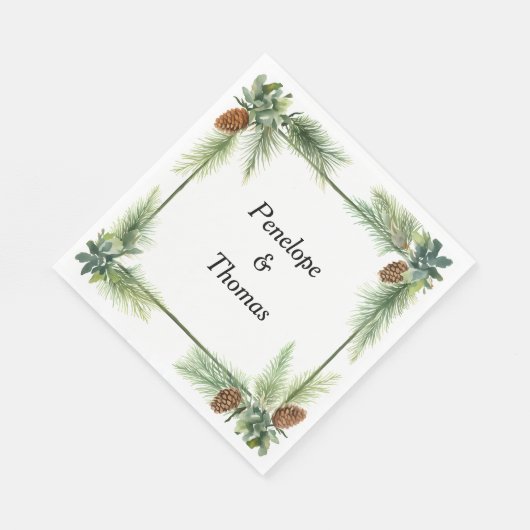 Gepersonaliseerde bruiloft of douche servetten bul (Hoek)