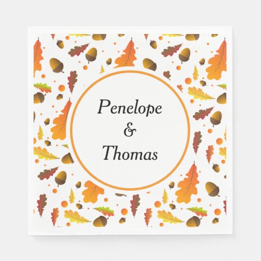 Gepersonaliseerde bruiloft of douche servetten bul (Voorkant)