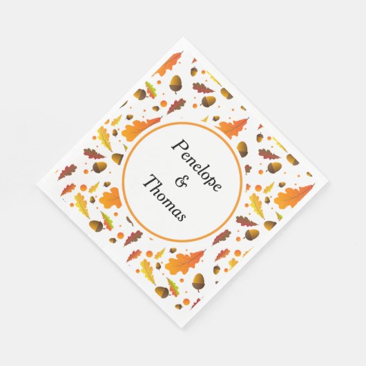 Gepersonaliseerde bruiloft of douche servetten bul (Hoek)