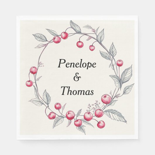 Gepersonaliseerde bruiloft of douche servetten bul (Voorkant)