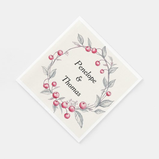 Gepersonaliseerde bruiloft of douche servetten bul (Hoek)