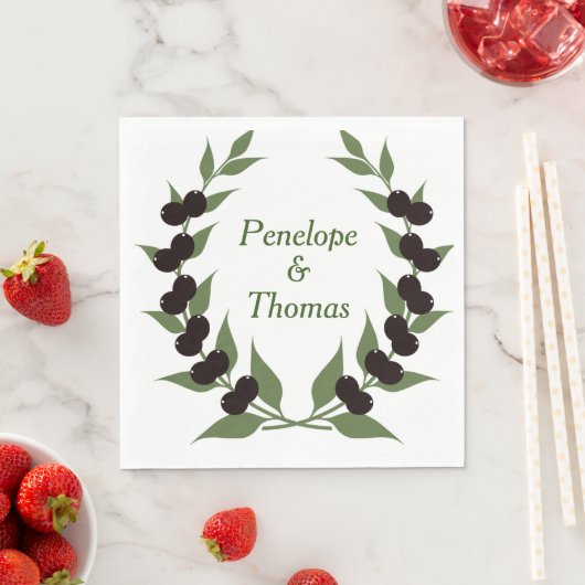 Gepersonaliseerde bruiloft of douche servetten bul (Insitu)