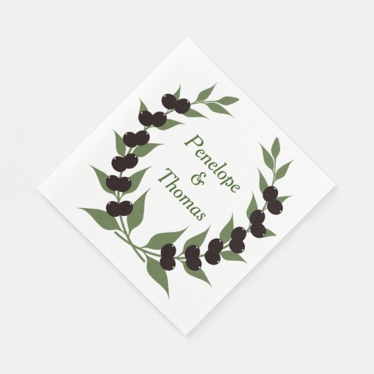 Gepersonaliseerde bruiloft of douche servetten bul (Hoek)