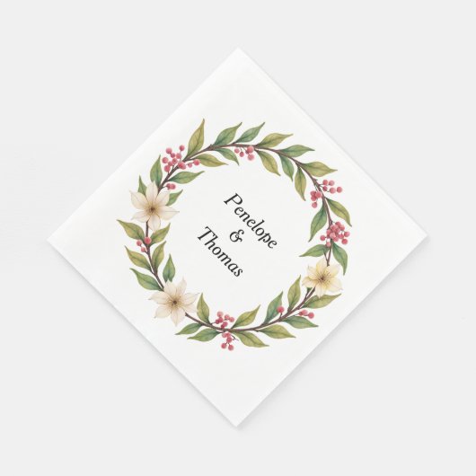 Gepersonaliseerde bruiloft of douche servetten bul (Hoek)