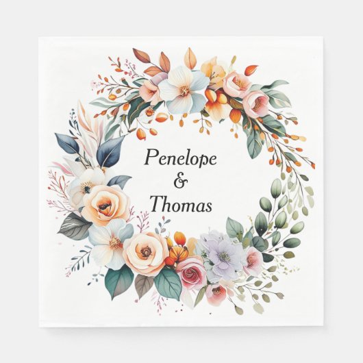 Gepersonaliseerde bruiloft of douche servetten bul (Voorkant)